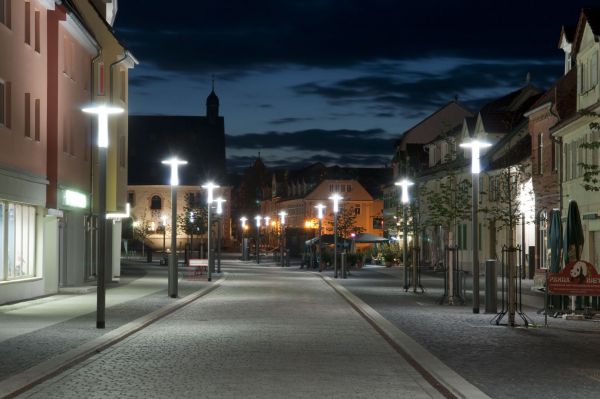 Markstraße in Sömmerda bei Nacht